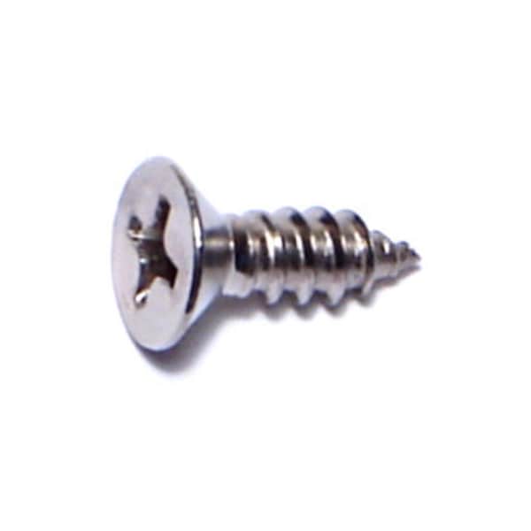 Midwest Fastener Sheet Metal Screw, #8 x 3/8 in, 18-8 Stainless Steel Flat Head Phillips Drive, 100 PK 05162 - main